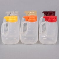 Tablecraft PP48A Assorted Option 48 oz. Dispenser Jar with Colored Top - 6/Pack