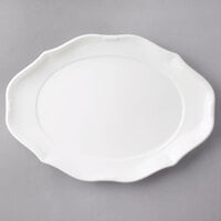 Villeroy & Boch 16-3318-2710 La Scala 14 1/4 inch x 10 1/4 inch White Porcelain Oval Flat Plate - 6/Case