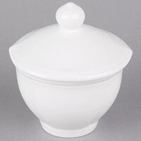 Villeroy & Boch 16-3318-0930 La Scala 7.5 oz. White Porcelain Covered Sugar Bowl - 6/Case