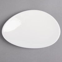Villeroy & Boch 16-3275-3882 Marchesi 6 inch x 4 inch White Porcelain Oval Flat Plate - 6/Case