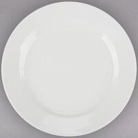 Choice 6 1/4 inch Ivory (American White) Wide Rim Rolled Edge Stoneware Plate - 36/Case