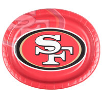 Creative Converting 069527 San Francisco 49ers 10" x 12" Oval Paper Platter - 96/Case