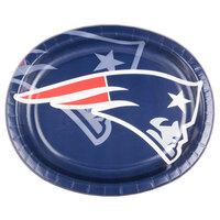 Creative Converting 069519 New England Patriots 10 inch x 12 inch Oval Paper Platter - 96/Case