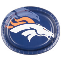 Creative Converting 069510 Denver Broncos 10 inch x 12 inch Oval Paper Platter - 96/Case