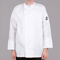 Chef Revival Bronze Cool Crew J049 Unisex White Customizable Long Sleeve Chef Jacket - M