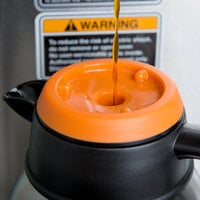 Choice 64 oz. 9 1/2 inch x 5 1/2 inch Insulated Thermal Coffee Carafe / Server Orange Brew Thru Lid
