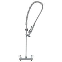 T&S B-5120-CR-B EasyInstall Deck Mounted Pre-Rinse Faucet with Adjustable 8" Centers, 44" Hose, 1.15 GPM Spray Valve, and Cerama Cartridges