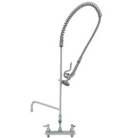 T&S B-5120-B EasyInstall Deck Mounted Pre-Rinse Faucet with Adjustable 8" Centers, 44" Hose, 1.15 GPM Spray Valve, and Eterna Cartridges
