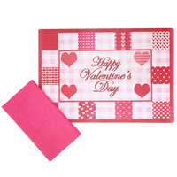 Hoffmaster 856781 10 inch x 14 inch Valentine's Day Placemat Combo Pack - 250/Case