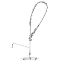 T&S B-5125-12-BJ EasyInstall Wall Mounted Pre-Rinse Faucet with 8" Centers, 44" Hose, 12" Add-On Faucet, 1.07 GPM Spray Valve, and Eterna Cartridges