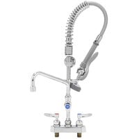 T&S MPJ-4CLN-08-CR EasyInstall Deck Mounted Pre-Rinse Faucet with 4" Centers, 24" Hose, 8" Add-On Faucet, 1.07 GPM Spray Valve, and Cerama Cartridges