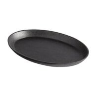 Choice 9 1/4" x 7" Oval Pre-Seasoned Cast Iron Fajita Skillet