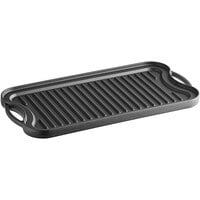 Lodge Logic Cast-Iron Reversible Grill & Griddle, Black