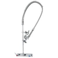 T&S B-5125-B EasyInstall Wall Mounted Pre-Rinse Faucet with 8" Centers, 44" Hose, 1.15 GPM Spray Valve, and Eterna Cartridges