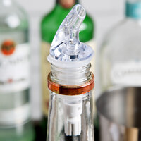 2 oz. Clear Spout / White Tail Measured Liquor Pourer without Collar - 12/Pack