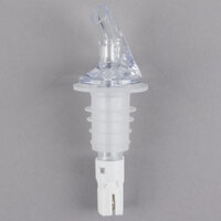 2 oz. Clear Spout / White Tail Measured Liquor Pourer without Collar - 12/Pack
