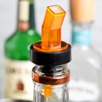 Amber Liquor Pourer with Screen - 12/Pack