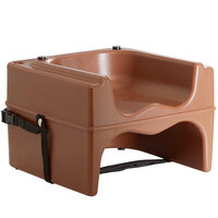 Lancaster Table & Seating Brown Dual Height Plastic Booster Seat with Strap