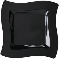 Fineline Wavetrends 109-BK 9 1/2 inch Black Plastic Square Plate - 10/Pack