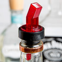 Red Liquor Pourer with Screen - 12/Pack