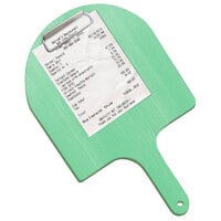 Menu Solutions WDPPCP 5 inch x 9 inch Customizable Washed Teal Pizza Peel Menu Clipboard / Check Presenter