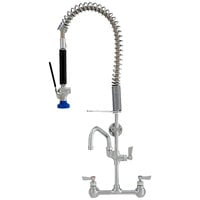 Fisher 73328 Low Profile Backsplash Mounted Pre-Rinse Faucet with 8 inch Centers, 15 inch Hose, 8 inch Add-On Faucet, and Wall Bracket