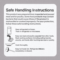 Noble Products 2" x 2" Safe Food Handling Instructions Permanent Label with Dispenser Carton - 500/Roll