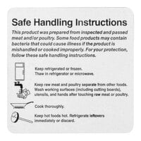Noble Products 2 inch x 2 inch Safe Food Handling Instructions Permanent Label with Dispenser Carton - 500/Roll