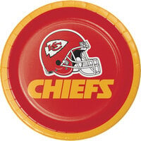 Creative Converting 419516 Kansas City Chiefs 7 inch Luncheon Paper Plate - 96/Case