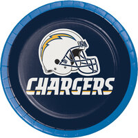 Creative Converting 419526 Los Angeles Chargers 7 inch Luncheon Paper Plate - 96/Case