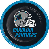 Creative Converting 419505 Carolina Panthers 7 inch Luncheon Paper Plate - 96/Case