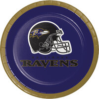 Creative Converting 419503 Baltimore Ravens 7 inch Luncheon Paper Plate - 96/Case