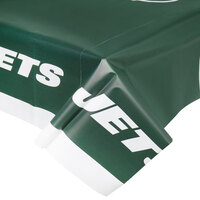 Creative Converting 729522 New York Jets 54 inch x 102 inch Plastic Table Cover - 12/Case