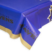 Creative Converting 729503 Baltimore Ravens 54 inch x 102 inch Plastic Table Cover - 12/Case
