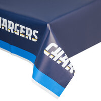 Creative Converting 729526 Los Angeles Chargers 54 inch x 102 inch Plastic Table Cover - 12/Case