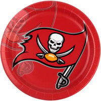 Creative Converting 429530 Tampa Bay Buccaneers 9 inch Paper Dinner Plate - 96/Case