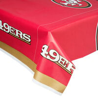 Creative Converting 729527 San Francisco 49ers 54 inch x 102 inch Plastic Table Cover - 12/Case