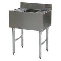 Eagle Group B40CT-12D-22-7 40 inch Underbar Cocktail / Ice Bin with Post-Mix Cold Plate and Eight Bottle Holders