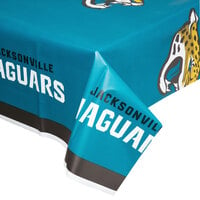 Creative Converting 729515 Jacksonville Jaguars 54 inch x 102 inch Plastic Table Cover - 12/Case