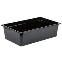 Cambro 16HP110 H-Pan™ Full Size Black High Heat Plastic Food Pan - 6" Deep
