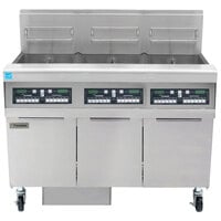 Frymaster FPPH355 Liquid Propane 150 lb. 3 Unit High-Efficiency Gas Floor Fryer System with CM3.5 Controls - 240,000 BTU
