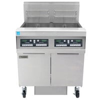 Frymaster FPPH255 Natural Gas 100 lb. 2 Unit High-Efficiency Gas Floor Fryer System with CM3.5 Controls - 160,000 BTU