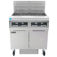 Frymaster FPPH255 Natural Gas 100 lb. 2 Unit High-Efficiency Gas Floor Fryer System with Digital Controls - 160,000 BTU