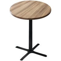 Holland Bar Stool OD211-3030BWOD30RNat 30 inch Round Natural Outdoor / Indoor Standard Height Table with Cross Base