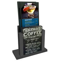 Menu Solutions WDMH-CHALK Ash Wood Menu Holder with 4" x 6" Chalk Board Insert