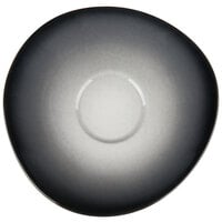 World Tableware PEB-17-O Pebblebrook 6 3/8 inch Obsidian Organic Porcelain Saucer - 12/Case