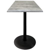 Holland Bar Stool OD214-2242BWOD30SQGryStn 30 inch Square Greystone Outdoor / Indoor Bar Height Table with Round Base