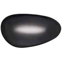 World Tableware PEB-7-O Pebblebrook 8 3/8" x 4 7/8" Obsidian Organic Porcelain Tray - 12/Case