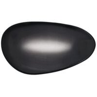 Reserve by Libbey PEB-7-O Pebblebrook 8 3/8" x 4 7/8" Obsidian Organic Porcelain Tray - 12/Case