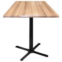 Holland Bar Stool OD211-3030BWOD36SQNat 36 inch Square Natural Outdoor / Indoor Standard Height Table with Cross Base